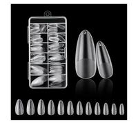 Ongles Transparents 240 pièces clair sans marque givré Stiletto/amande/carré faux ongles faux manucure pointe système d'extension Capsules Ongles(Style-J)
