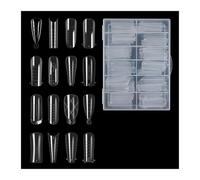 Ongles Transparents 360 pièces double formes ongles moule ongles forme Extension constructeur UV Gel faux ongles conseils manucure moule faux conseils Capsules Ongles(Color-6)