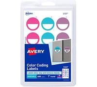 onglet étiquettes Avery amovible, 2,5 cm de diamètre, Lot de 600 (5107)
