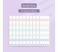 Onglets Autocollants D'Index Adhésifs De Couleurs Claires,Étiquettes De Drapeau De Fichiers Réutilisables Inscriptibles De 3 Tailles 6 Couleurs Pour La Bible,420 Pièces.Small Size 240Pcs.