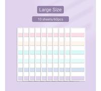 Onglets Autocollants D'Index Adhésifs De Couleurs Claires,Étiquettes De Drapeau De Fichiers Réutilisables Inscriptibles De 3 Tailles 6 Couleurs Pour La Bible,420 Pièces.Large Size 60Pcs.