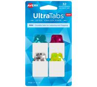 Onglets Avery Mini Ultra 1"""" x 1,5"""" couleurs holographiques Jewel Tone 32 onglets repositionnables (74146)