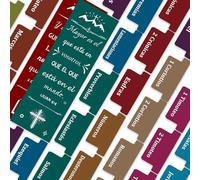 Onglets de la Bible espagnole espagnole avec marque-page - Onglets de la Bible chrétienne laminés - Autocollants de repositionnement, faciles à lire et à appliquer - Pour homme et femme