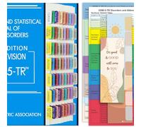 Onglets d'index DSM-5-TR 2022, onglets DSM-5 à code couleur et laminés, y compris 11 vierges, avec guide d'alignement et marque-page