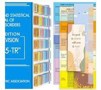 Onglets d'index DSM-5-TR, onglets DSM-V TR laminés et codés par couleur 2022, y compris 94 et 6 vierges, avec guide d'alignement et marque-page