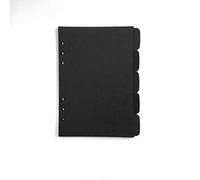 Onglets d'index pour A5 6 trous couverture anneau rond vue classeur dossier de fichiers feuilles mobiles protecteurs de couverture de reliure (Divider Horizontal Black Paper, A5/21cm*15cm/8.5 Inch