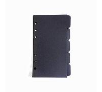 Onglets d'index pour A5 / A6 6 trous couverture anneau rond vue classeur dossier de fichiers feuilles mobiles protecteurs de couverture de reliure (Divider Horizontal Black Paper, A6/17cm*10cm/6 Inch)