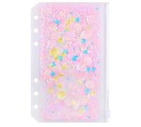 Onglets d'index pour A5 / A6 6 trous couverture anneau rond vue classeur dossier de fichiers feuilles mobiles protecteurs de couverture de reliure (Zip Pouch Petal, A6/17cm*10cm/6 Inch)