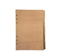 Onglets d'index pour A5 / A6 6 trous couverture anneau rond vue classeur dossier de fichiers feuilles mobiles protecteurs de couverture de reliure (Divider Paper Kraft Paper, A5/21cm*15cm/8.5 Inch)