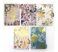 Onglets d'index pour A5 / A6 6 trous couverture anneau rond vue classeur dossier de fichiers feuilles mobiles protecteurs de couverture de reliure (Paper Never Give Up, A5/21cm*15cm/8.5 Inch)