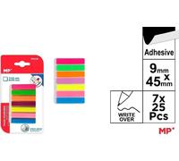 Onglets d'indexation Fluor 45x9mm 7x25pcs