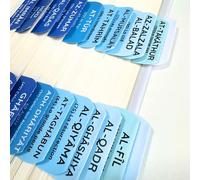 Onglets pour le Coran, 120 onglets pour faciliter la lecture du Coran; 114 onglets pour chaque sourate et 6 onglets vierges pour marquer les pages importantes, lisez plus et mieux (Bleu)