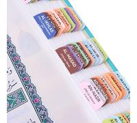 Onglets pour le Coran, 120 onglets pour faciliter la lecture du Coran; 114 onglets pour chaque sourate et 6 onglets vierges pour marquer les pages importantes, lisez plus et mieux (Multiple)