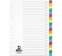 Onglets Q-CONNECT, PP, A4, 225x297mm, 20 cartes, mélange de couleurs