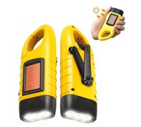 ONGNIUU 2 Pièces Lampe de Poche Solaire, Torche LED Solaire & Manivelle Flashlight Rechargeables, Les Activité en Plein Air Lampe d'urgence
