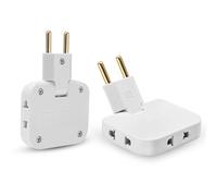 ONGNIUU 2 pièces Prise Plate Peu encombrante, Prise Multiple à 180 degrés, Plate avec Double USB de Norme européenne à américaine, de Voyage 3 en 1, pour Les Voyages en Europe