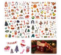 ONGNIUU 332 Pièces Autocollant Noel, Décoration Stickers Brillant DIY pour Cadeau Emballage Décoration, Gommettes Noel Enfant pour artes, Albums Photos, Scrapbooking