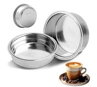 ONGNIUU Lot de 2 filtres à café en acier inoxydable 51 mm, filtres pressurisés pour machines à expresso, pour café plus crémeux et aromatique, comprend 1 et 2 tasses, facile à nettoyer et réutilisable