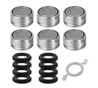 ONGNIUU M24 Mousseur Robinet Cuisine, 6 Pièces Aerateur Robinet Economie Eau Avec Filtre en Acier Inoxydable et ABS con 8 Joints et 1 Clé Chromée