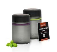 ONGROK Lot de 2 bocaux en verre hermétiques à code couleur avec couvercle résistant aux UV, 500 ml, taille parfaite pour ranger dans un tiroir ou un placard