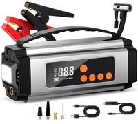 Onherm 7-in-1 Booster Batterie Voiture avec Gonfleur 150PSI, 2000A Demarreur Batterie Voiture pour Jusqu’à 8L Gaz ou 5L Diesel, Booster Moto avec Éclairage LED, Chargeur USB-C et Écran LCD