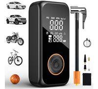 Onherm Compresseur à Air Portatif, 6000mAh Gonfleur Pneus Voiture sans Fil, Electrique Pompe mit écran LCD Numérique,150PSI, Type-C Charge avec Lampe LED pour Voiture, Moto, Vélo, Balle