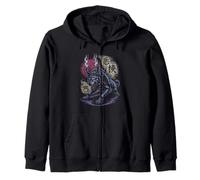 Oni Démon Loup avec cornes et feu Légende japonaise Sweat à Capuche