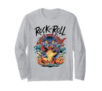 Oni Demon Rock Chat Samouraï Japonais Classique Irezumi foncé Manche Longue