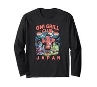 Oni Grill Club Japanese BBQ Demons Japanese Kanji Souvenir Manche Longue
