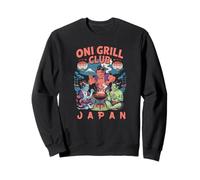 Oni Grill Club Japanese BBQ Demons Japanese Kanji Souvenir Sweatshirt