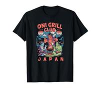 Oni Grill Club Japanese BBQ Demons Japanese Kanji Souvenir T-Shirt