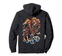 Oni Monster Kaiju Tatouage Japonais Vintage sur Le Dos Sweat à Capuche