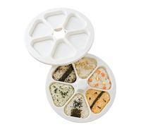 onigeri Maker Mold - Sushi Rice Shaper, musubis Press Tool, Japanese Kitchen Accessory | Six Compartment Nonstick Food Grade PP Design, Picnic Camping Meal Prep