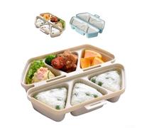 Onigiri Lot de moules 6 en 1 pour boules de riz et sushis avec construction flexible en polypropylène antiadhésive et configuration pliable en deux parties (Jaune1)