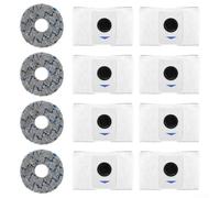 Oniissy 8 sacs à poussière et 4 chiffons d'essuyage pour EC0VACS pour aspirateur robot pour Deebot T20 pour Omni/X1 pour Omni - Améliore les performances de nettoyage (bleu)