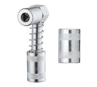Oniissy Adaptateur de buse de graisse à 90 degrés avec coupleur à 3 mâchoires et manchon à ressort, raccord coudé en acier au carbone pour graisse, compatible 3000-4500 PSI