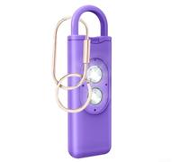 Oniissy Alarme personnelle avec 130 dB fort et double lumières LED clignotantes pour la sécurité des femmes, des personnes âgées et des enfants - Porte-clés en cuivre avec veille annuelle (violet)