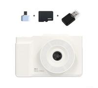 Oniissy Appareil photo numérique 4K Ultra HD 6400 W avec écran rabattable, mise au point automatique, flash, minuterie, mode rafale et fente pour carte TF pour une mémoire étendue et flexible (Blanc