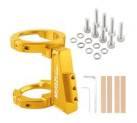 Oniissy Bloc de support avant pliable pour vélo avec panier, support de tube avant en alliage d'aluminium pour 50-59 mm de diamètre, comprend 8 vis et (doré)