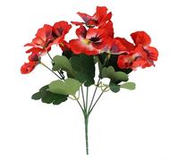 Oniissy Bouquet de pensées artificielles de 26 cm - Pour fête de mariage, maison, intérieur, bouquet de petites fleurs artificielles - Fournitures de bricolage (rouge)