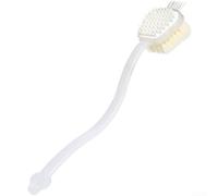 Oniissy Brosse de bain double face à long manche à poils doux pour exfoliant shampooing massage, brosse de douche à portée étendue, pour la circulation de la cellulite et la peau sèche (blanc