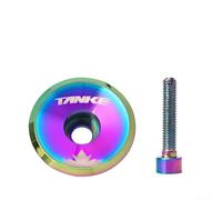 Oniissy Capuchon supérieur en aluminium pour tube de direction non fileté de 3,8 cm, finition lisse d'huile avec boulon assorti, alliage 6061 léger pour composant de vélo (A)