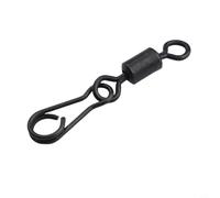 Oniissy Clips à crochet à changement rapide pour la pêche à la carpe - 20 pièces émerillons et mousquetons, anneaux en acier avec finition noire, compatibles avec les bas de ligne et