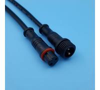 Oniissy Connecteur de câble LED mâle et femelle étanche IP65 à 2/3 broches 22 AWG avec indice d'incendie UL94V-0 pour alimentation CC 12 V vers caméras de surveillance et (noir - 2 broches)