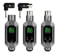 Oniissy Convertisseur de microphone sans fil XLR émetteur pour microphone dynamique, émetteur-récepteur XLR sans fil, adaptateur de microphone dynamique à brancher (1 en 2)