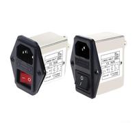 Oniissy CW2B-T CW2C-T Filtre d'alimentation à prise IEC avec boîtier en métal Interrupteur de sécurité Composant électronique pour équipement industriel 3A 6A 10A (CW2C-3A-T)
