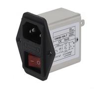 Oniissy CW2B-T CW2C-T Filtre d'alimentation à prise IEC avec boîtier en métal Interrupteur de sécurité Composant électronique pour équipement industriel 3A 6A 10A (CW2B-10A-T)