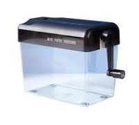 Oniissy Déchiqueteuse de papier manuelle à manivelle - Format A6 - Portable - Avec bac transparent - Pour la protection de la vie privée à la maison, au bureau, à l'école (noir)