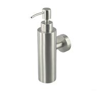 Oniissy Distributeur de savon mural en acier inoxydable pour salle de bain et cuisine avec récipient de grande capacité, pour un remplissage facile et design moderne en noir ou argent (argenté)