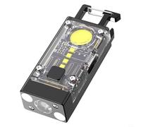 Oniissy EDC Lampe de poche USB-C rechargeable avec panneau solaire, 1 500 lumens, 9 modes, lumière UV, base magnétique, étanche IPX6